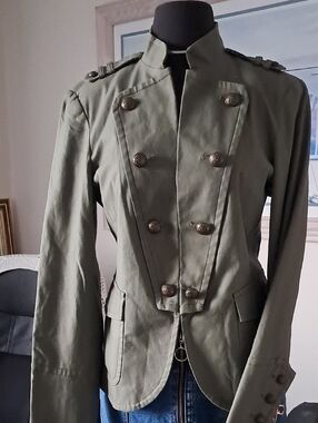 Military-Inspired Olive Green Women's Jacket